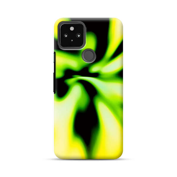 Vibrant Abstract Green and Yellow Swirl Google Pixel 4a 5G Hard Case