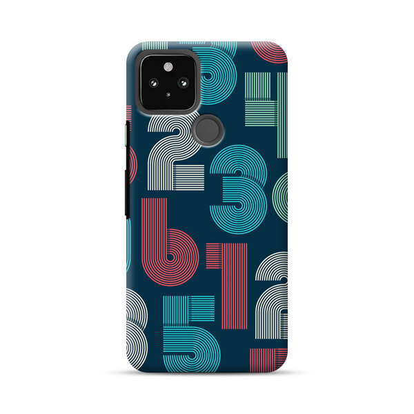 Vibrant Seamless Pattern of Colorful Stylized Numbers Google Pixel 4a 5G Hard Case