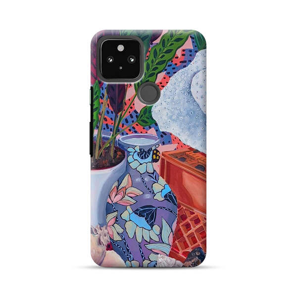 Vibrant Still Life with Plants and Vase Google Pixel 4a 5G Hard Case