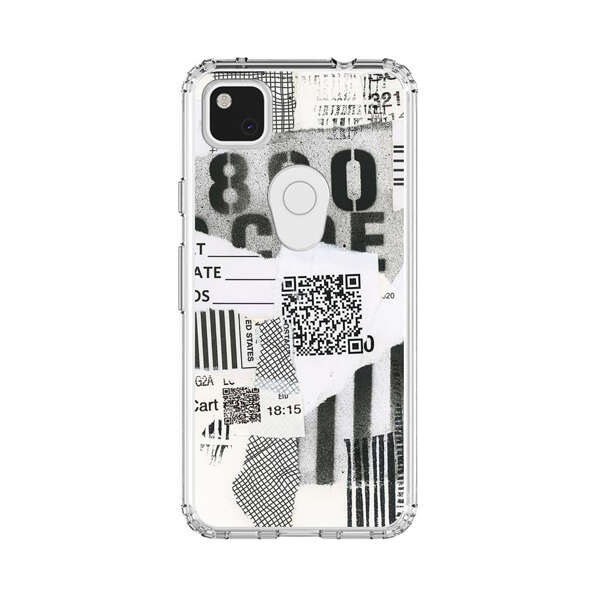 Abstract Collage Torn Paper Barcodes Google Pixel 4a Case