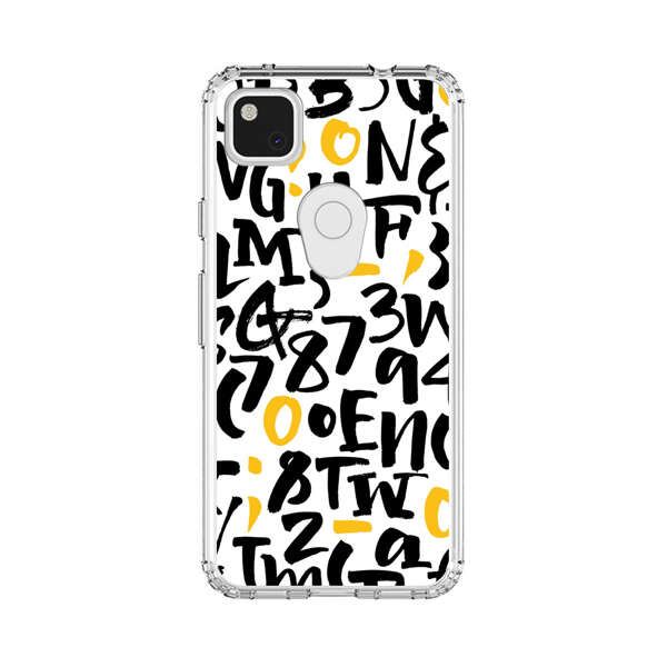 Abstract Typography Letter Number Pattern Google Pixel 4a Case