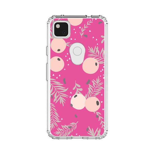 Berries Floral Pattern Pink Background Google Pixel 4a Case