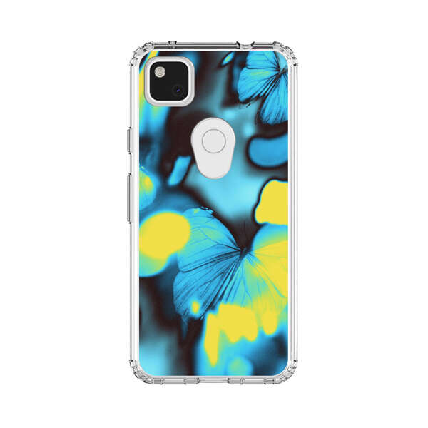 Blue Butterflies Glowing Abstract Background Google Pixel 4a Case