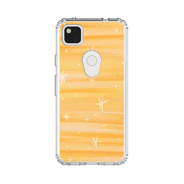 Bright Orange Star Pattern Google Pixel 4a Case