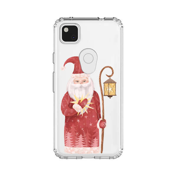 Charming Santa Claus Holding Glowing Heart and Lantern Google Pixel 4a Case