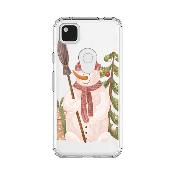 Charming Winter Snowman Illustration Google Pixel 4a Case