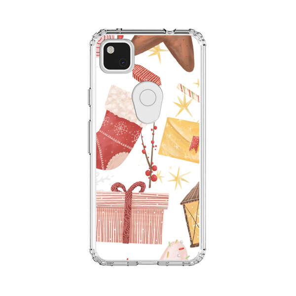 Christmas Festive Pattern with Gingerbread and Gifts Google Pixel 4a Case