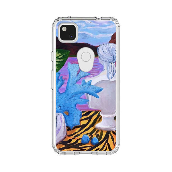Classical Statues and Tropical Plants by the Ocean Google Pixel 4a Case