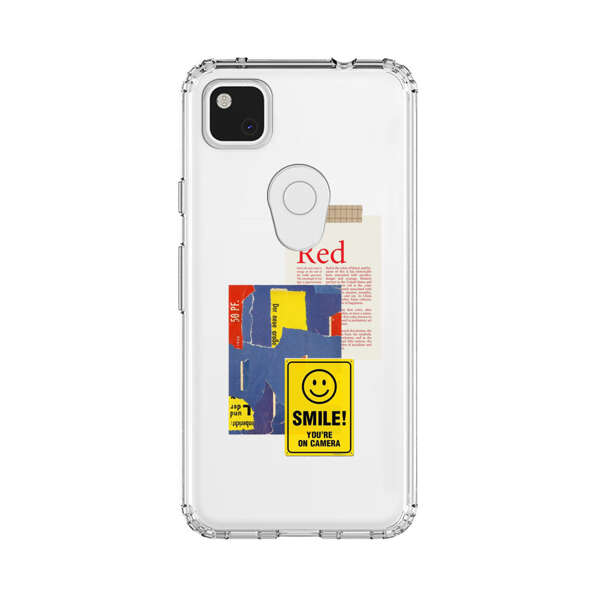 Collage Torn Paper Smiley Face Yellow Sign Google Pixel 4a Case