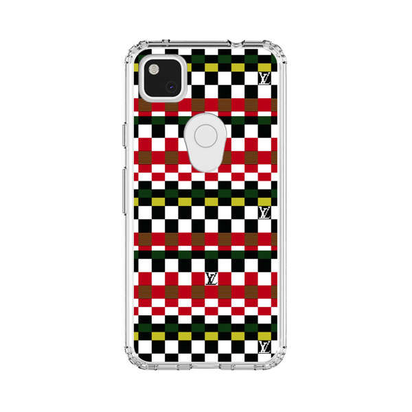 Colorful Checkerboard Stripes Pattern Google Pixel 4a Case