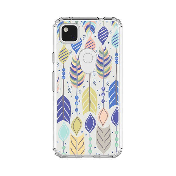 Colorful Feathers Pattern Pastel Google Pixel 4a Case