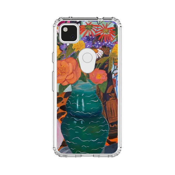Colorful Still Life with Flower Vases and Shell Google Pixel 4a Case