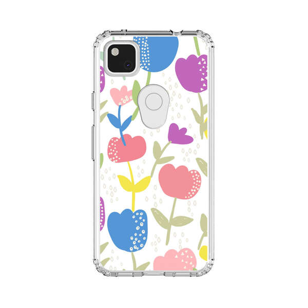 Colorful Tulip Floral Pattern Google Pixel 4a Case