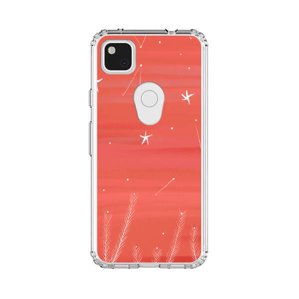 Coral Night Sky with Stars and Plants Google Pixel 4a Case