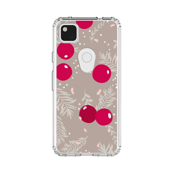 Cranberries and pine branches holiday pattern Google Pixel 4a Case