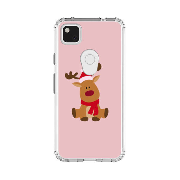 Cute Reindeer with Santa Hat and Red Scarf Google Pixel 4a Case