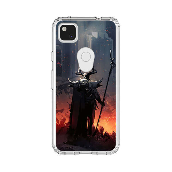 Dark Fantasy Warrior with Horned Helmet Google Pixel 4a Case