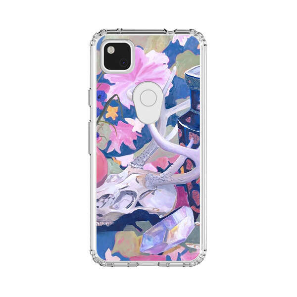 Floral Ornate Vases with Antlers Skull and Crystal Google Pixel 4a Case