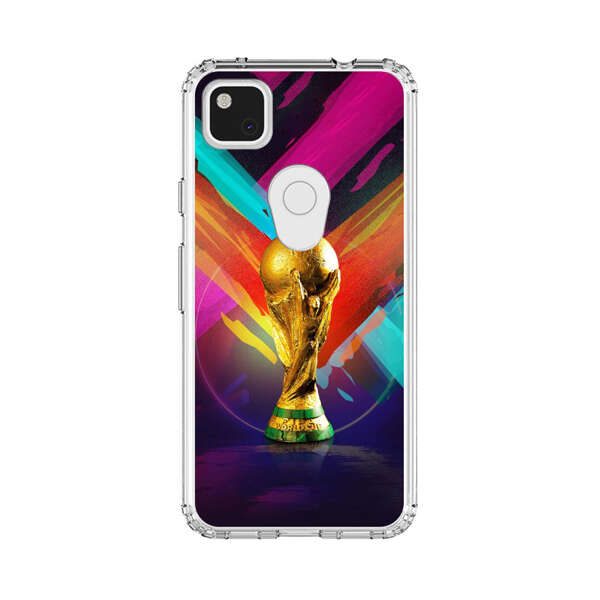 Golden Soccer Trophy with Colorful Abstract Background Google Pixel 4a Case