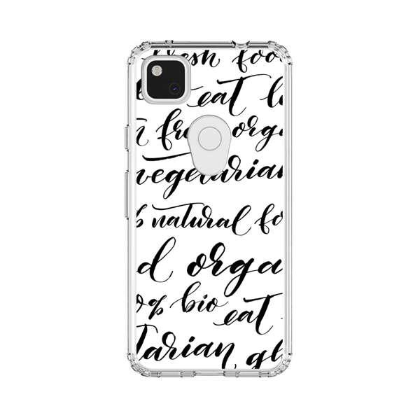 Healthy Food Lifestyle Calligraphy Pattern Google Pixel 4a Case