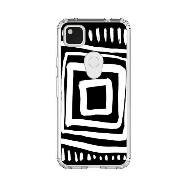 Minimalist Geometric Black and White Design Google Pixel 4a Case