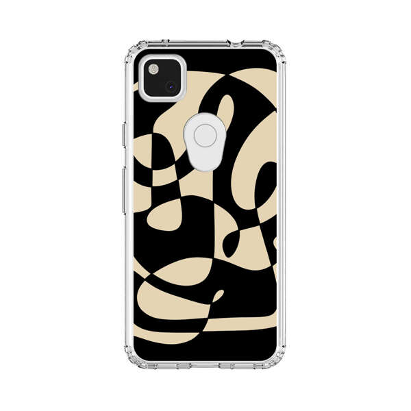 Modern Abstract Beige and Black Geometry Google Pixel 4a Case
