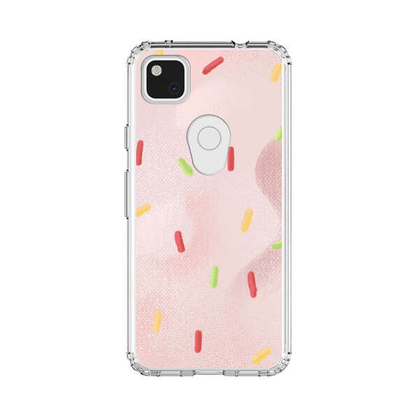 Pastel Pink Sprinkles Pattern Google Pixel 4a Case