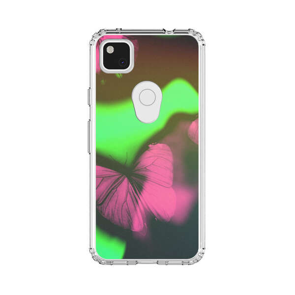 Pink Butterflies Green Background Google Pixel 4a Case