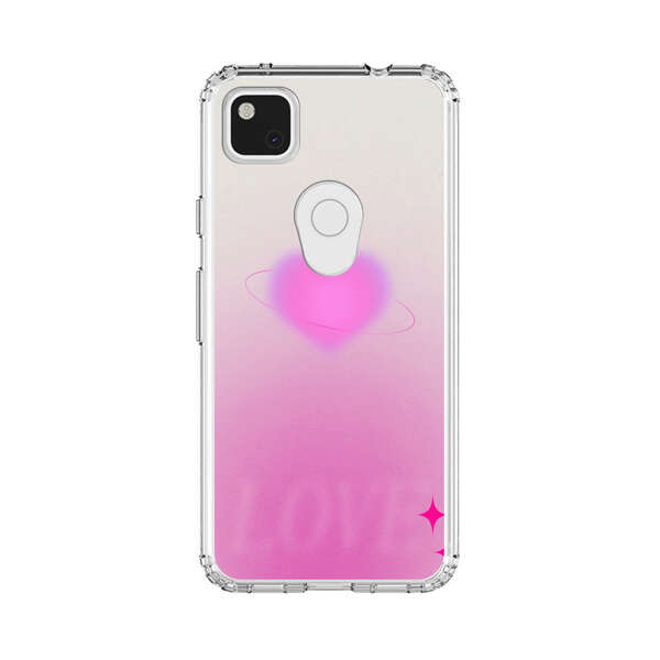 Pink Glowing Heart Love Sparkle Google Pixel 4a Case
