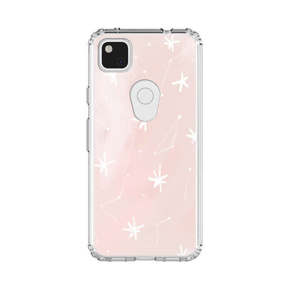 Pink Stars and Constellation Pattern Google Pixel 4a Case