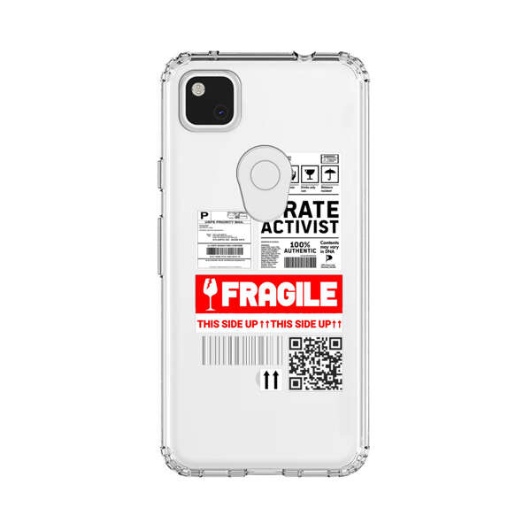 Pirate Activist Fragile Shipping Label Google Pixel 4a Case