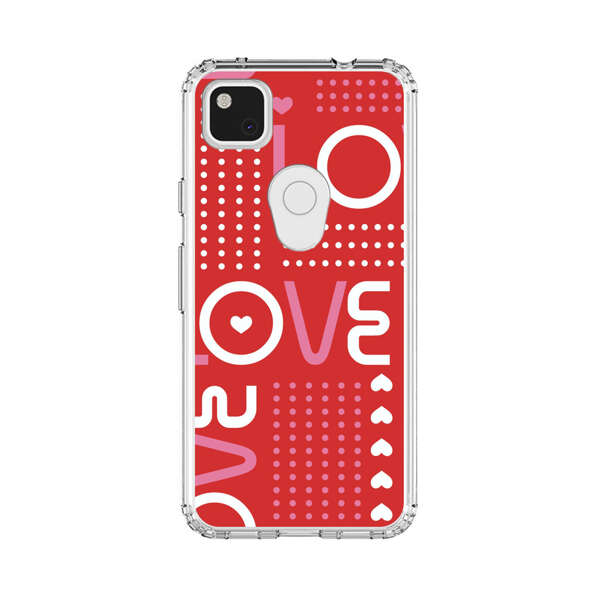 Red Love Typography Pattern Google Pixel 4a Case