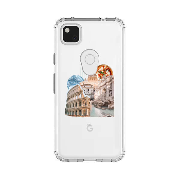 Rome Landmarks with Pizza Google Pixel 4a Case