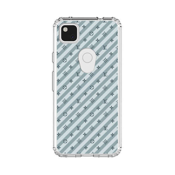 Stylish Blue Diagonal Striped Luxury Logo Pattern Google Pixel 4a Case