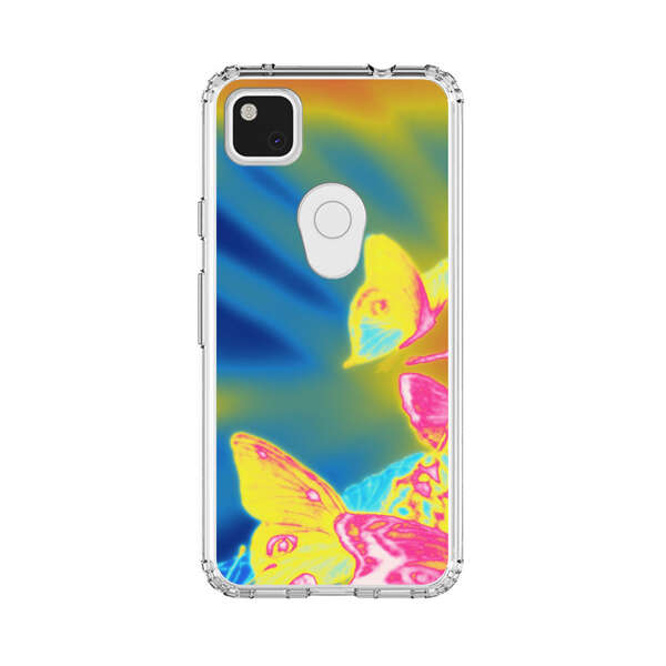 Vibrant Colorful Neon Butterflies Abstract Google Pixel 4a Case