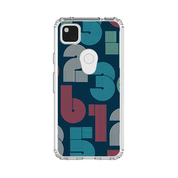 Vibrant Seamless Pattern of Colorful Stylized Numbers Google Pixel 4a Case