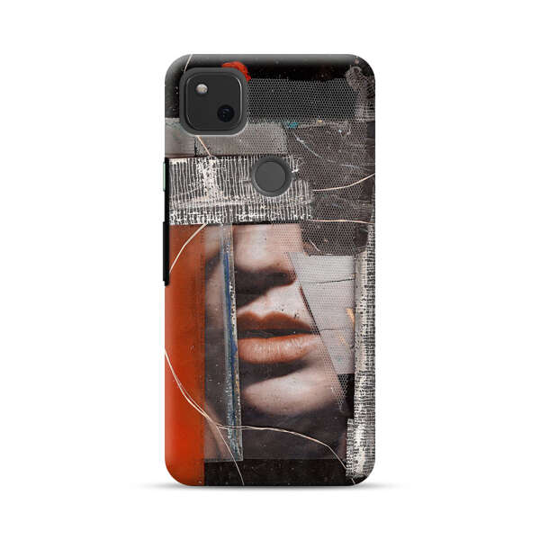 Abstract Collage Close Up Face Google Pixel 4a Hard Case