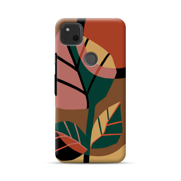 Abstract Geometric Leaves Design Google Pixel 4a Hard Case