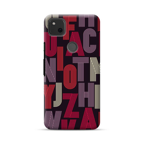 Abstract Letters Pattern Google Pixel 4a Hard Case