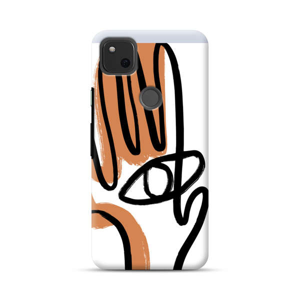 Abstract Minimalist Hand with Eye Google Pixel 4a Hard Case