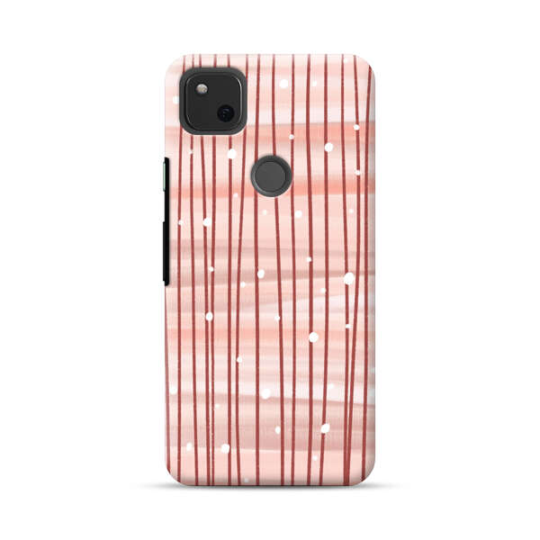 Abstract Vertical Lines Pink Pattern Google Pixel 4a Hard Case