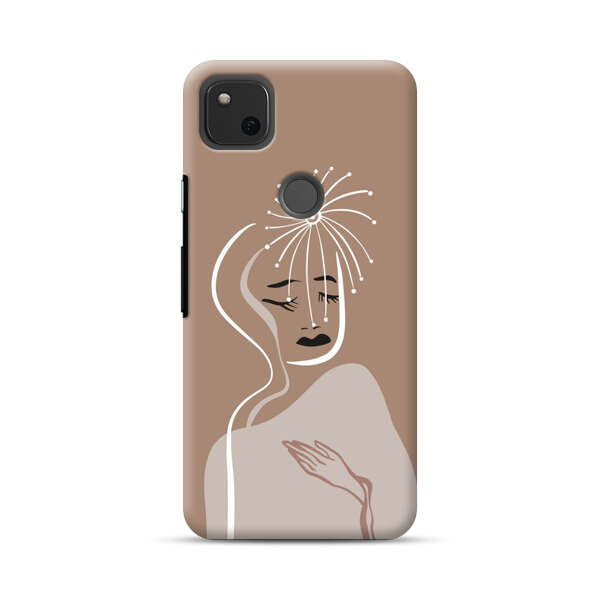 Artistic Abstract Portrait with Serene Face Google Pixel 4a Hard Case