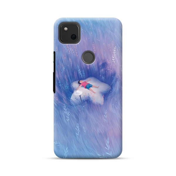 Child Relaxing in Dreamy Field Google Pixel 4a Hard Case
