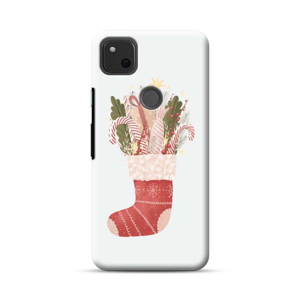 Christmas Stocking with Gifts and Candy Canes Google Pixel 4a Hard Case