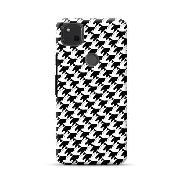 Classic Black and White Houndstooth Pattern Google Pixel 4a Hard Case
