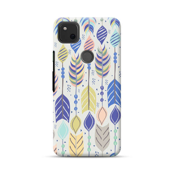 Colorful Feathers Pattern Pastel Google Pixel 4a Hard Case