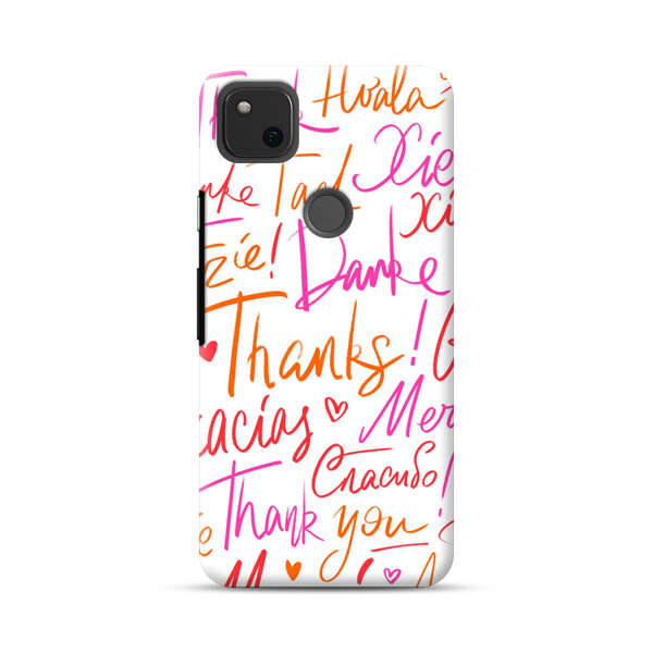 Colorful Thank You Multilingual Pattern Google Pixel 4a Hard Case