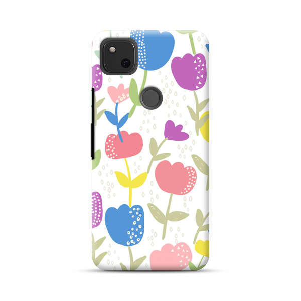 Colorful Tulip Floral Pattern Google Pixel 4a Hard Case
