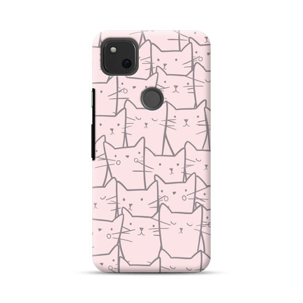Cute Hand Drawn Cat Pattern Google Pixel 4a Hard Case