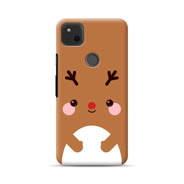 Cute Minimalist Reindeer Cartoon Google Pixel 4a Hard Case